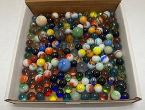 lot 97 image: Box Of Vintage Marbles Some Glow