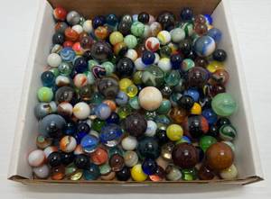 lot 99 image: Box Of Vintage Marbles Some Glow