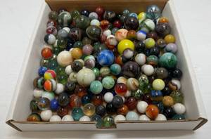 lot 104 image: Box Of Vintage Marbles Some Glow