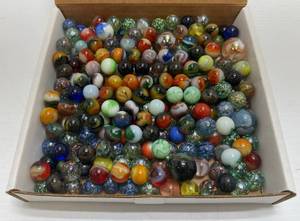 lot 106 image: Box Of Vintage Marbles Some Glow