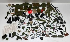 lot 125 image: Large Group Of Misc. Vintage G.I. Joe Action Figures Accessories