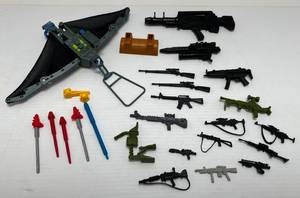 lot 126 image: Group Of Misc. Vintage Action Figure Accessories Some Possible Smaller G.I. Joe  Star Wars 