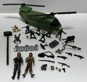 lot 127 image: Group Of Misc. Small Army Men, Action Figures, Helicopter And More