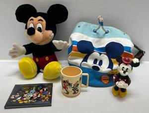 lot 132 image: Group Of Misc. Vintage Disney Items Including Walt Disney Official Autograph Book NIB, Vintage Mickey Mouse Club Drinking Cup And More