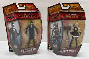 lot 137 image: DC Multiverse 3 34  Harley Quinn  ( Arkham Knight ) And   The Joker  ( Arkham Origins ) Action Figures NIB