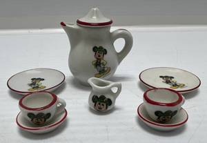 lot 145 image: Vintage  Lederhosen Disney Mickey Mouse Mini Tea Set Handmade In Germany