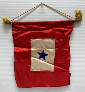 lot 158 image: Wartime Blue Star Service Window Banner Military Soldier WW1-WWII