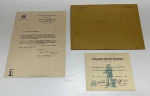 lot 163 image: Vintage Treasury Department Letter To A US Soldier Dated 1946
