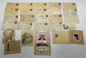 lot 166 image: Large Group Of Early 1900s Postmarked  Postcards Some With Vintage Stamps