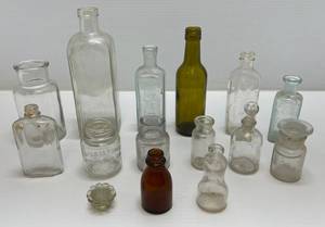 lot 192 image: Large Group Of Vintage Bottles & Glass Bottle Stops