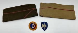 lot 201 image: WWII Hats And Patches
