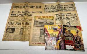 lot 213 image: Group Of 1943 Newspapers And More