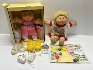lot 218 image: Group Of Vintage Cabbage Patch Dolls 1 25th Anniversary In Original Box ( NIB ) And 1 Open ( No Box )