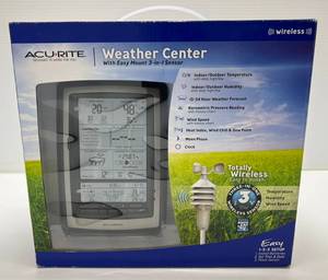 lot 227 image: Acurite Weather Center With Easy To Mount 3 In 1 Sensor (NIB)