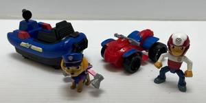 lot 298 image: Vintage Paw Patrol Vehicles 1 Ryder 4 Wheel ATV Rescue Vehicle With Figure 1 Rescue Vehicle With Puppy Figure