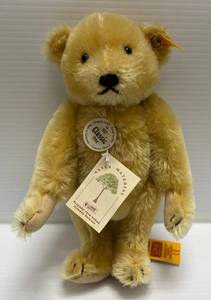 lot 309 image: Vintage Steiff Classic Mohair 1927 Petsy Blonde Bear Replica ( EIN # 000911 ) Squeaker 10
