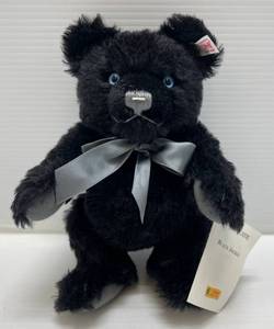 lot 310 image: Vintage Steiff Black Jackie Mohair Teddy Bear NWT Jointed ( EIN # 681110 ) 10 ( Limited To Steiff Family Tour )