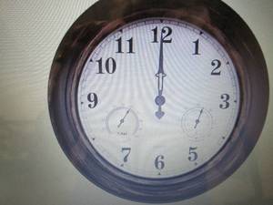 lot 21 image: Pure Garden Wall Clock with Hygrome...