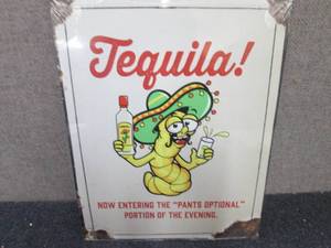 lot 254 image: Metal Tequila Sign 16x12.5 inches...