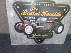 lot 257 image: Metal Garage Sign 16x12.5 inches...
