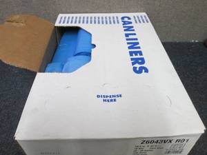 lot 260 image: Case of 250 Blue 20-30 Gallon Trash...