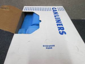 lot 264 image: Case of 250 Blue 20-30 Gallon Trash...