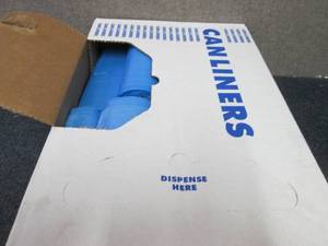 lot 265 image: Case of 250 Blue 20-30 Gallon Trash...