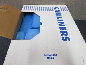 lot 266 image: Case of 250 Blue 20-30 Gallon Trash...