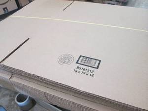 lot 320 image: 18 x 12 x 12 Cardboard Corrugated B...