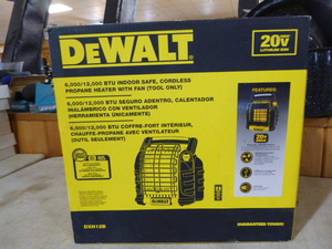 lot 42 image: DeWalt Cordless Propane Heater with Fan