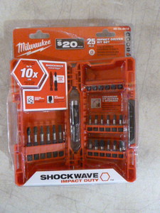 lot 80 image: Milwaukee 25 Piece Impact Driver Bit Set