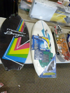 lot 204 image: 2 Boogie Boards and Skateboard
