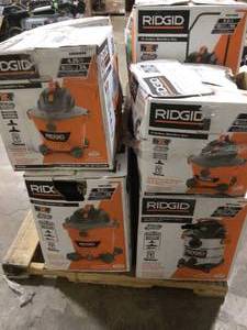 lot 18 image: Pallet of Ridgid  WetDy Shop Vacs Various Sizes and Conditions Customer Returns See Pictures