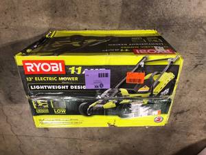 lot 11 image: RYOBI 13 in. 11 Amp Corded Electric Walk Behind Push Mower   Customer Returns See Pictures