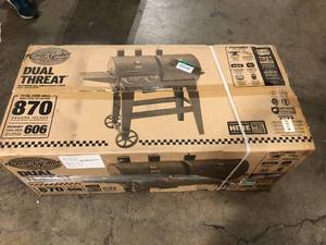 lot 17 image: Char-Griller Dual Threat 2-Burner Gas and Charcoal Grill in Black  Customer Returns See Pictures