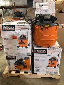 lot 28 image: Pallet of Ridigd WetDry Shop Vacs  Customer Returns See Pictures