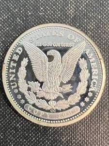 1 TROY OZ .999 FINE SILVER 1889-CC MORGAN DOLLAR DESIGNED ROUND