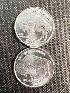 2 BUFFALO NICKEL DESIGNED � OZ .999 FINE SILVER ROUNDS