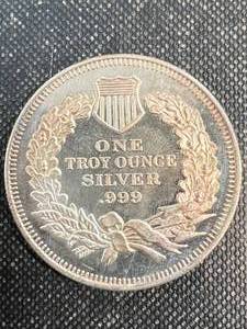 1 TROY OZ .999 FINE SILVER LIBERTY ROUND