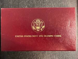 1992 US MINT OLYMPIC 3 COIN PROOF SET 14 OZ GOLD
