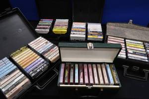 LOT OF VINTAGE CASSETTE TAPES 4 CASES FULL