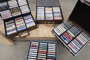 LOT OF VINTAGE CASSETTE TAPES 5 CASES FULL