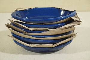 lot 99 image: 6 Cobalt Blue Oval Casserole Plates