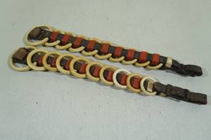 lot 189 image: Vintage Horse Harness Celloid Spreaders with Leather Straps