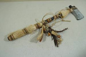 lot 250 image: Lakota Sioux Ceremonial Pow-Wow Wood Decorative Tomahawk