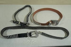 lot 254 image: 3 Bling Belts