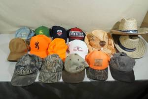 lot 255 image: Large Assortment of Hats - John Deere, Browning, Sports