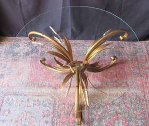 lot 35 image: Golden Wheat Hollywood Regency Coffee Table