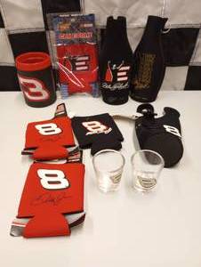 lot 235 image: Assorted Dale Earnhardt #8 Can  Bottle Cozies, And Shot Glasses