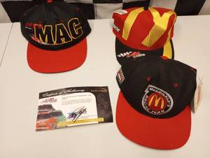 lot 329 image: McDonalds Racing Set of (3) Baseball Hats JGR Sample